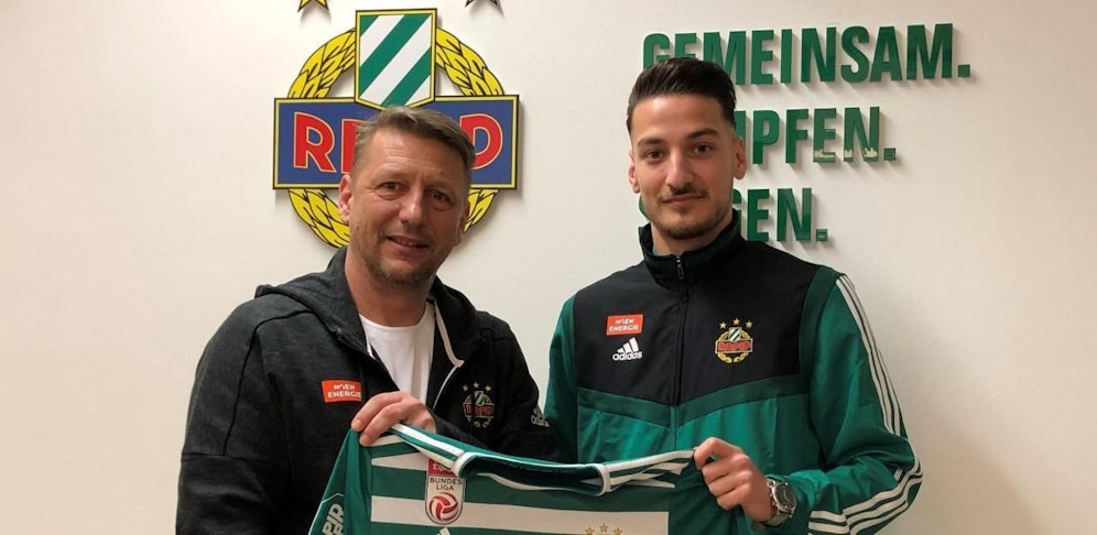 Zoran Barisic mit Neo-Rapid-Stürmer Ercan Kara