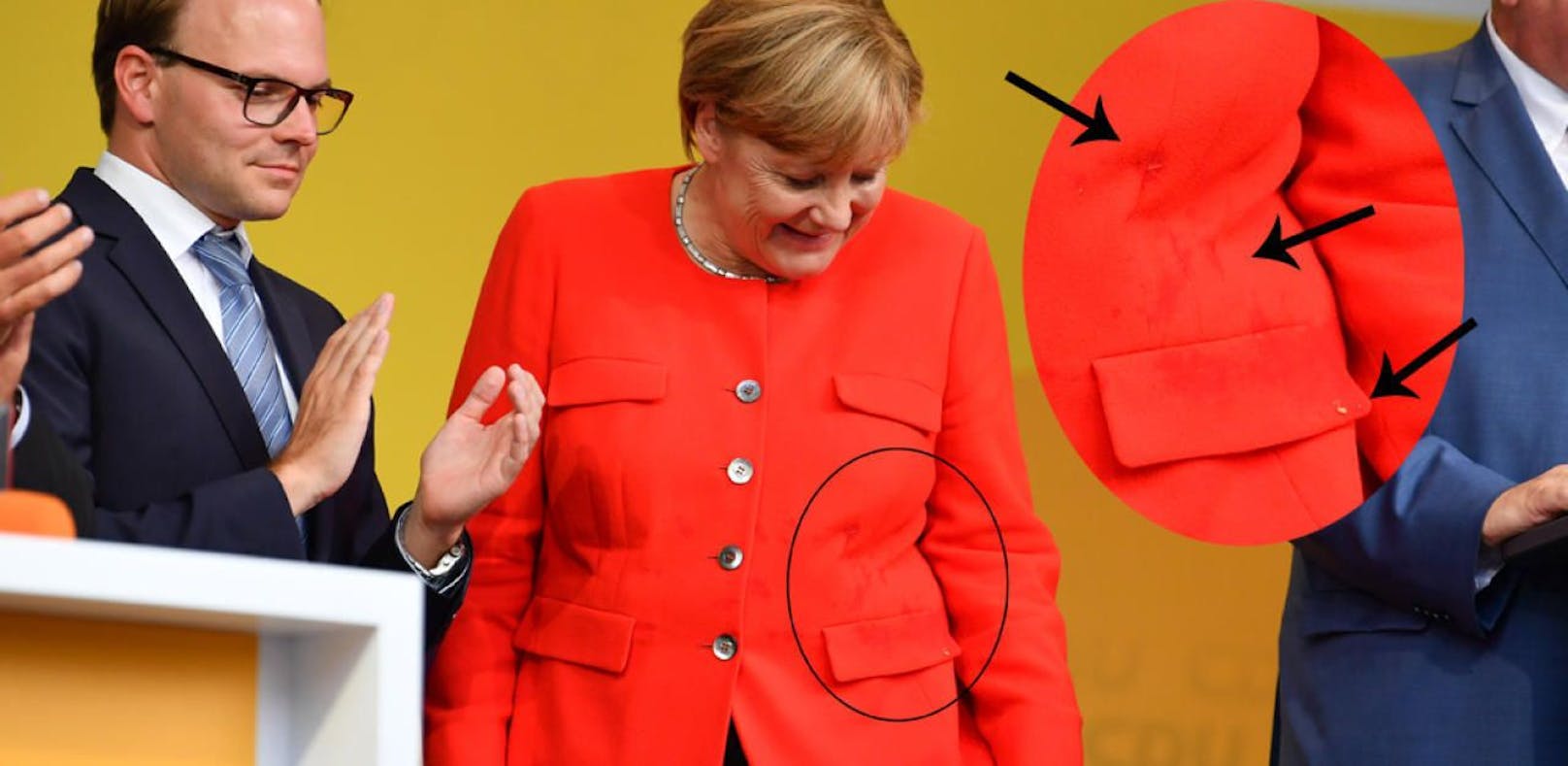 Angela Merkel mit Tomate beworfen