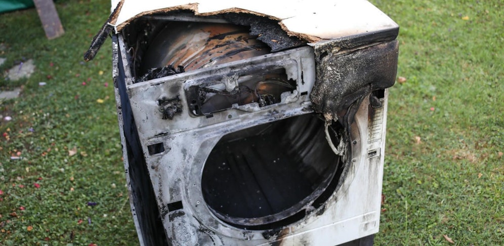 Der Wäschetrockner brannte völlig aus.