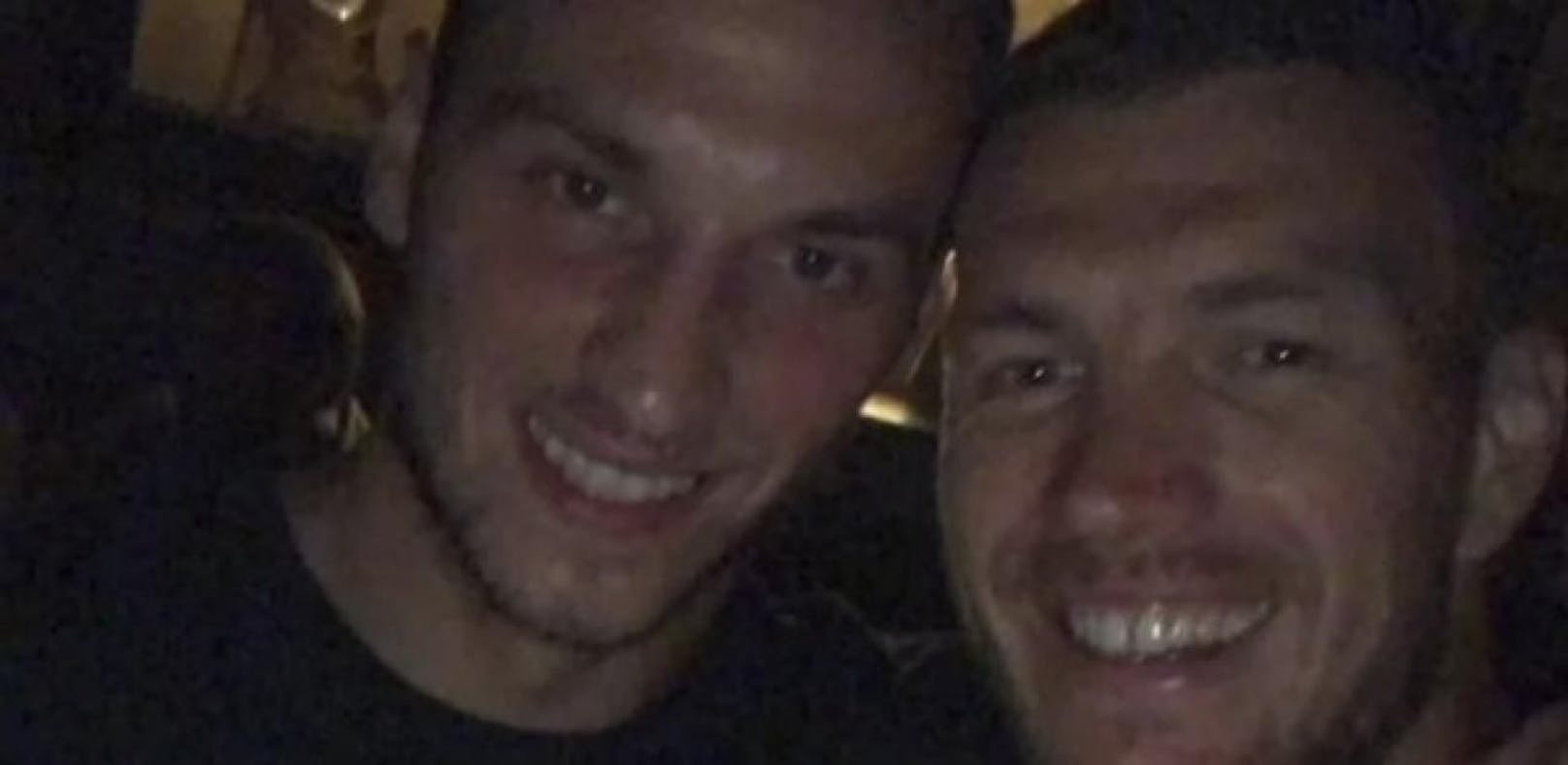 Marko Arnautovic und Edin Dzeko nach dem Nations-League-Hit, den Österreich durch Dzekos Tor für Bosnien mit 0:1 verlor. Quelle: Instagram Story / @ed_dzeko
