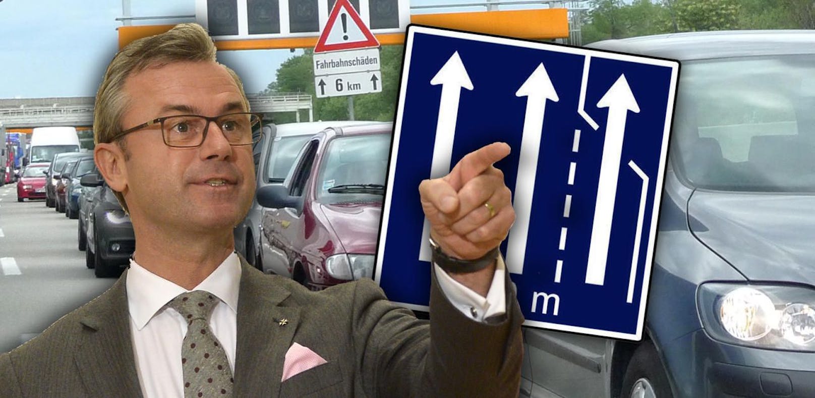 Verkehrsminister Hofer gibt Pannenstreifen in Ausnahmefällen frei.
