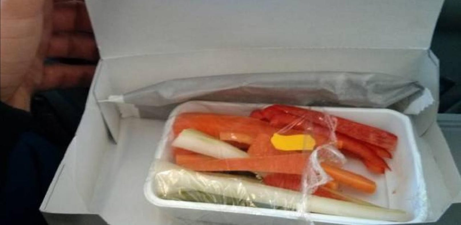 Das Foto seines Essens postete der Passagier auf Reddit