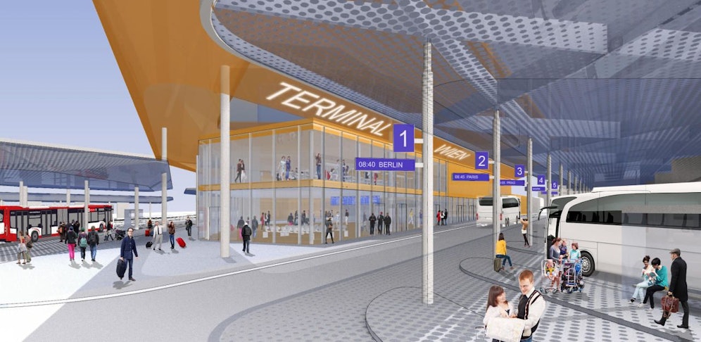 Beim Verteilerkreis: So stellt sich die Wirtschaftskammer den Fernbusterminal vor.