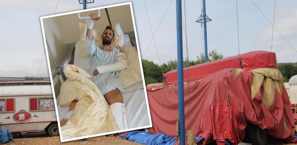 Mathias Walter nach dem Unfall im Spital.