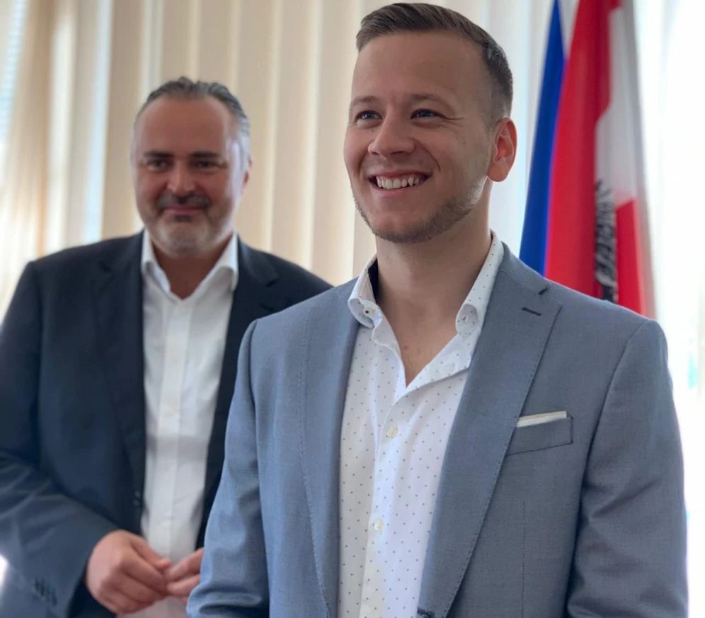 Hans Peter Doskozil mit Neo-Abgeordnetem Max Köllner.