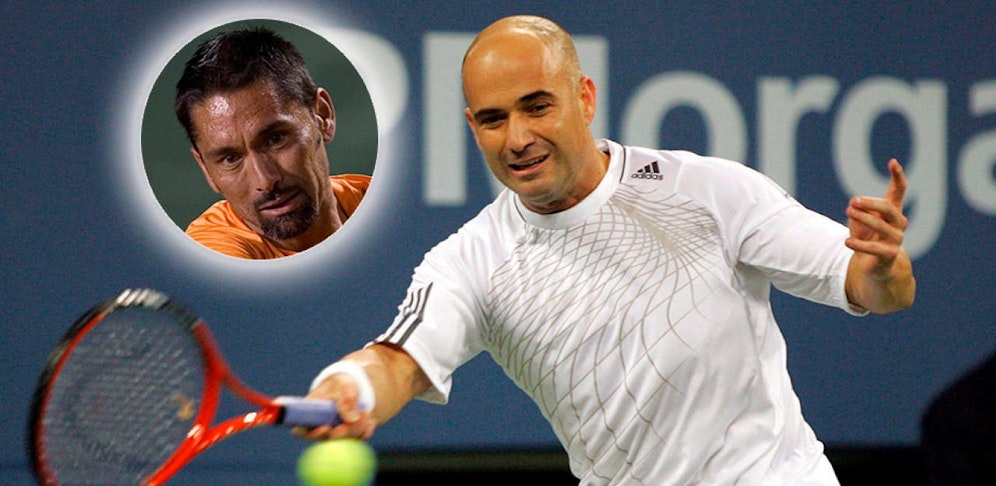 Marcelo Rios (o.) erhebt schwere Vorwürfe gegen Ex-Tennis-Superstar Andre Agassi. 