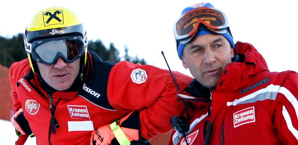 Hermann Maier und Trainer Walter Hubmann