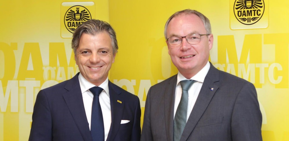ÖAMTC-Direktor Schmerold und Landesrat Pernkopf am Mittwoch in Wien.