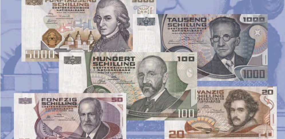 Umtauschbare Schilling-Banknoten