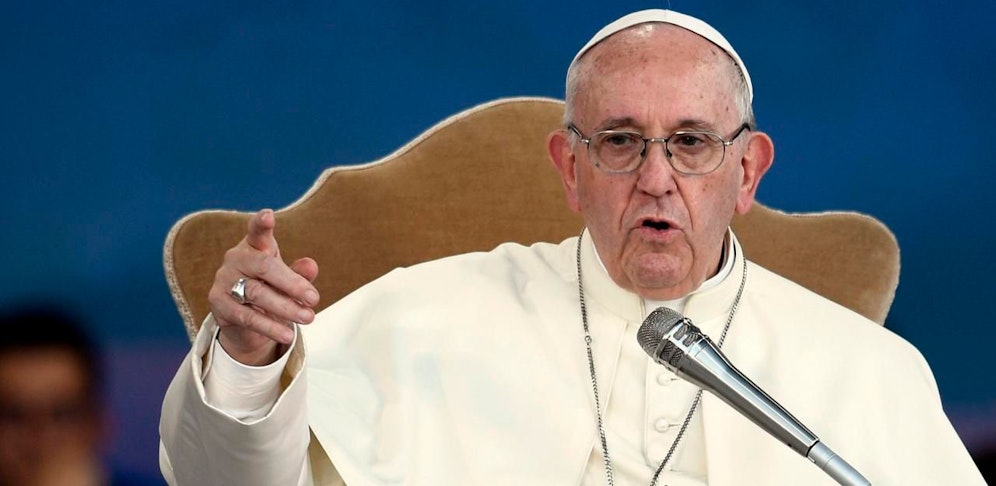 Papst Franziskus bei einer Rede im Circus Maximus in Rom am 11. August 2018.