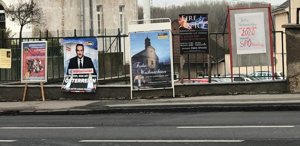 So, als wäre nichts gewesen: Die FPÖ plakatiert Heinz-Christian Strache.