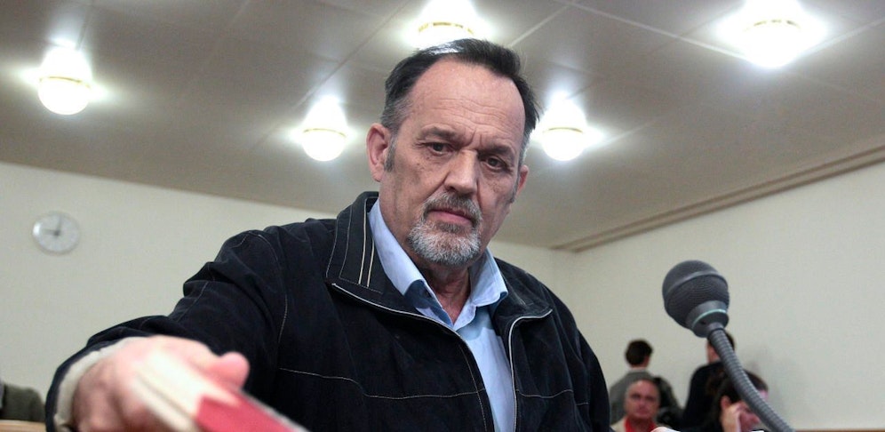 Der verurteilte Neonazi und Holocaust-Leugner Gerd Honsik bei seinem Prozess im Jahr 2010.