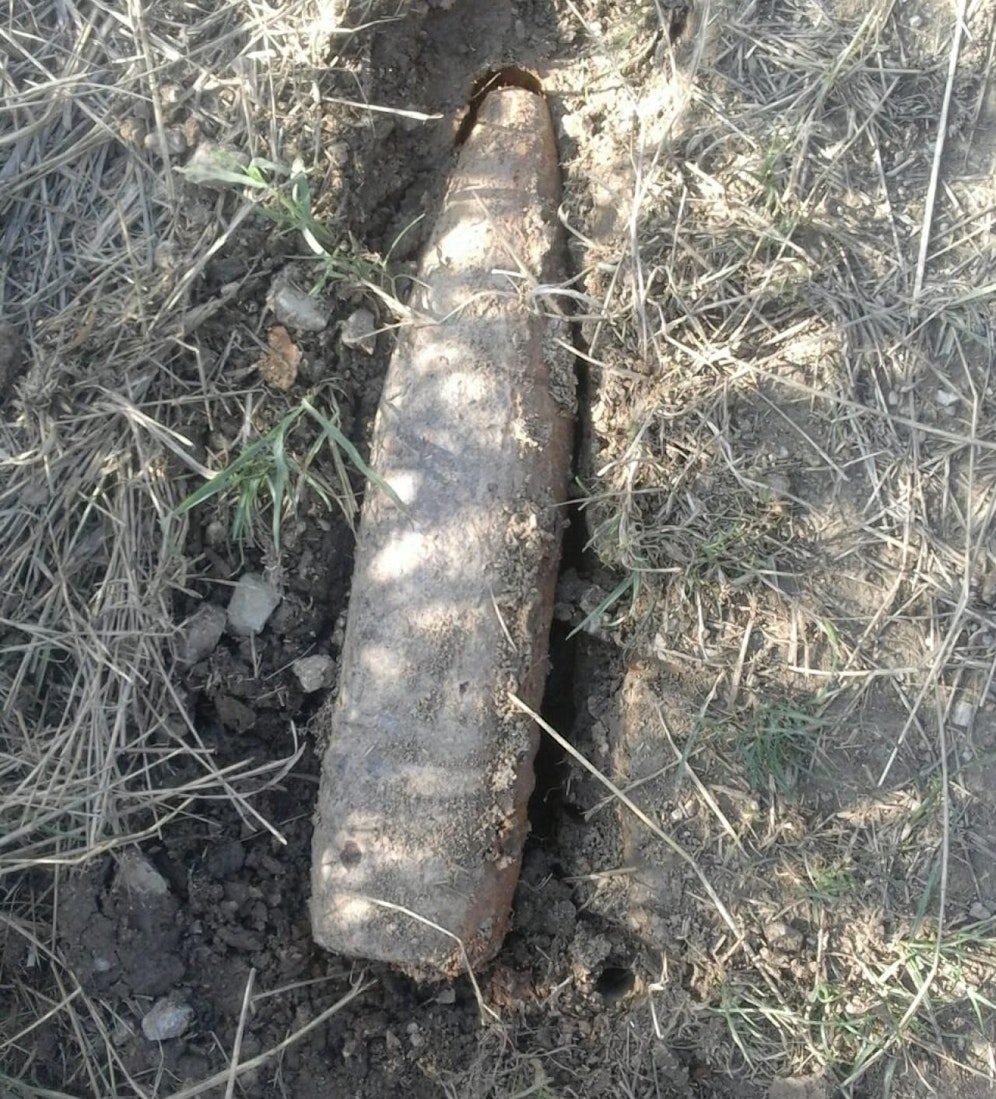 Die gefundene Granate aus dem 2. Weltkrieg