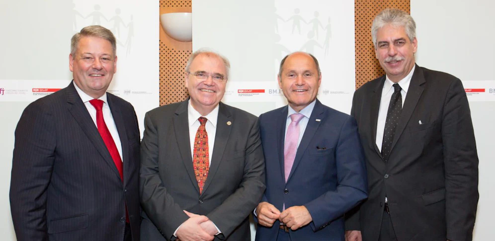 Andrä Rupprechter, Wolfgang Brandstetter, Wolfgang Sobotka und Hans Jörg Schelling