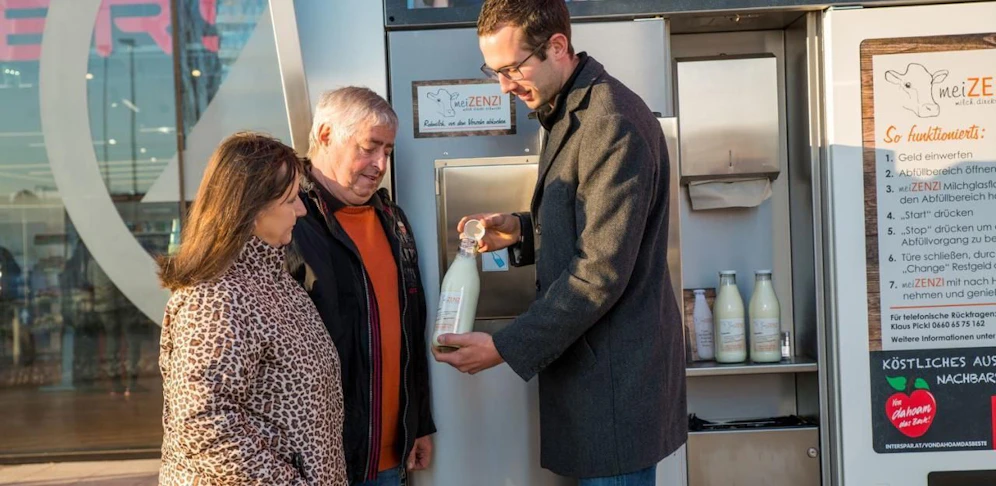 Milch-Automat bei Interspar: Hier kann man seine Milch selbst "melken".