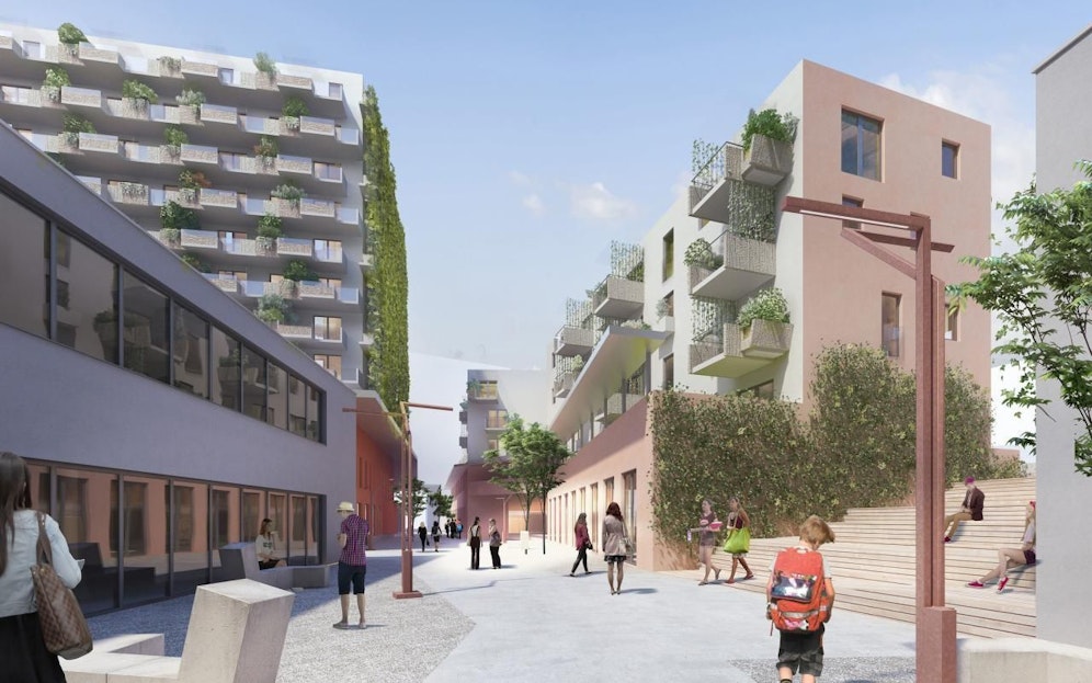Die "Biotope City" in Wien-Favoriten feierte Gleichenfeier. Voraussichtlich im Spätherbst sollen die ersten Bewohner einziehen, der Kindergarten und die Neue Mittelschule starten im September 2020 ihren Betrieb. 