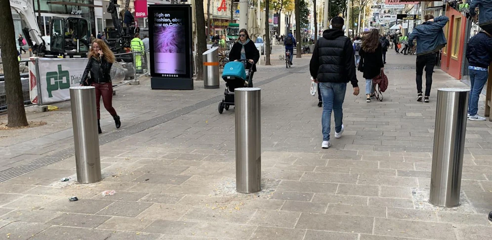 So sehen die neuen Poller auf der MaHü aus.