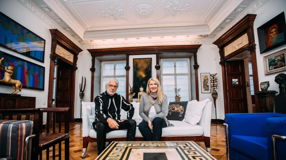 André Heller mit Claudia Stöckl. 