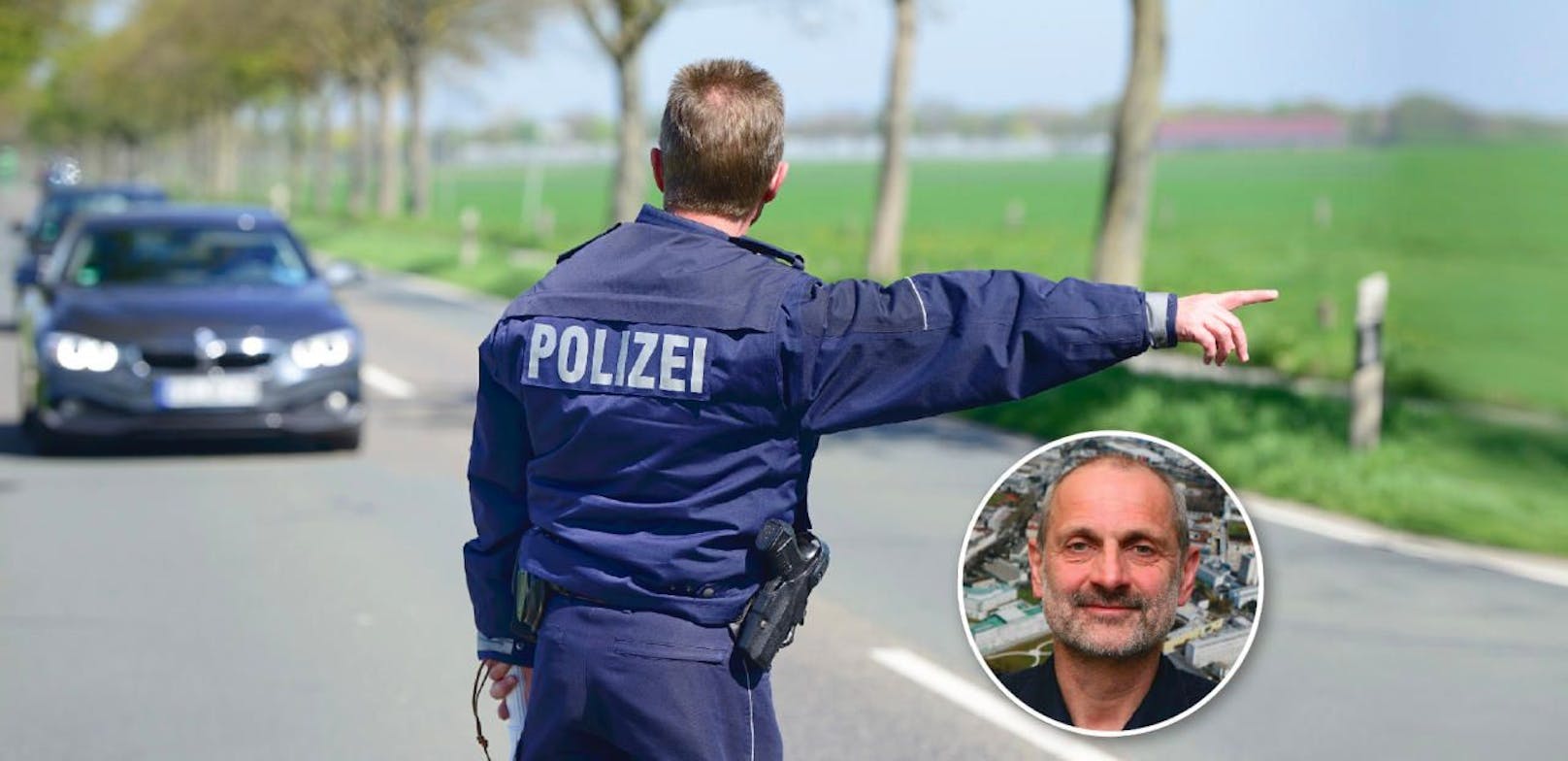 Die Linzer Polizei (kl. Foto Heinz Felbermayr, Leiter der Verkehrsabteilung) erwischt immer mehr Raser.