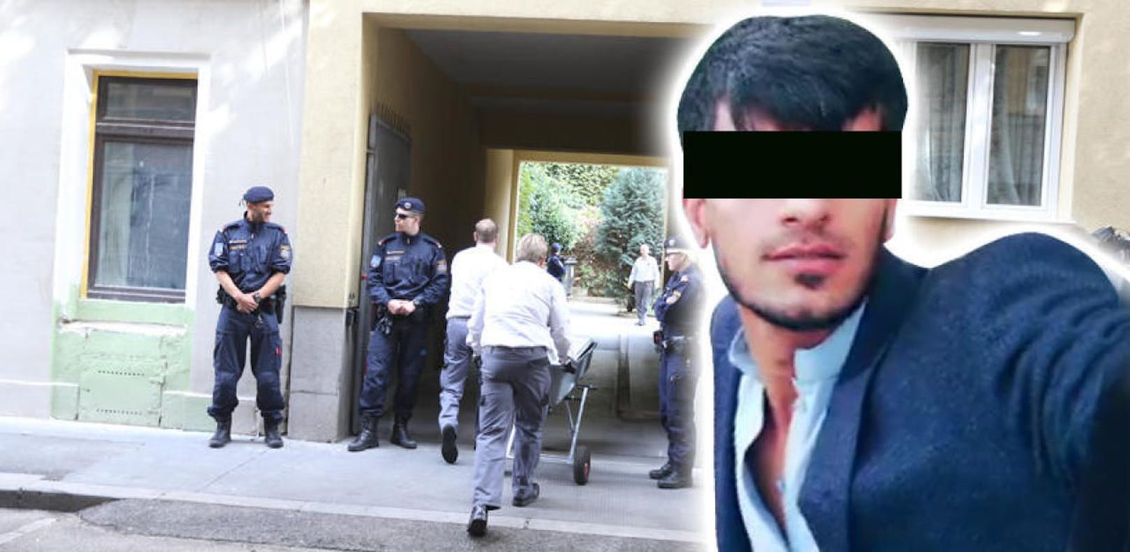 Hikmatullah S. (18) soll seine Schwester Bakhti wegen verletzter Familienehre in diesem Innenhof in Wien-Favoriten getötet haben. 