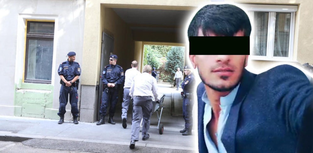 Hikmatullah S. (18) soll seine Schwester Bakhti wegen verletzter Familienehre in diesem Innenhof in Wien-Favoriten getötet haben. 