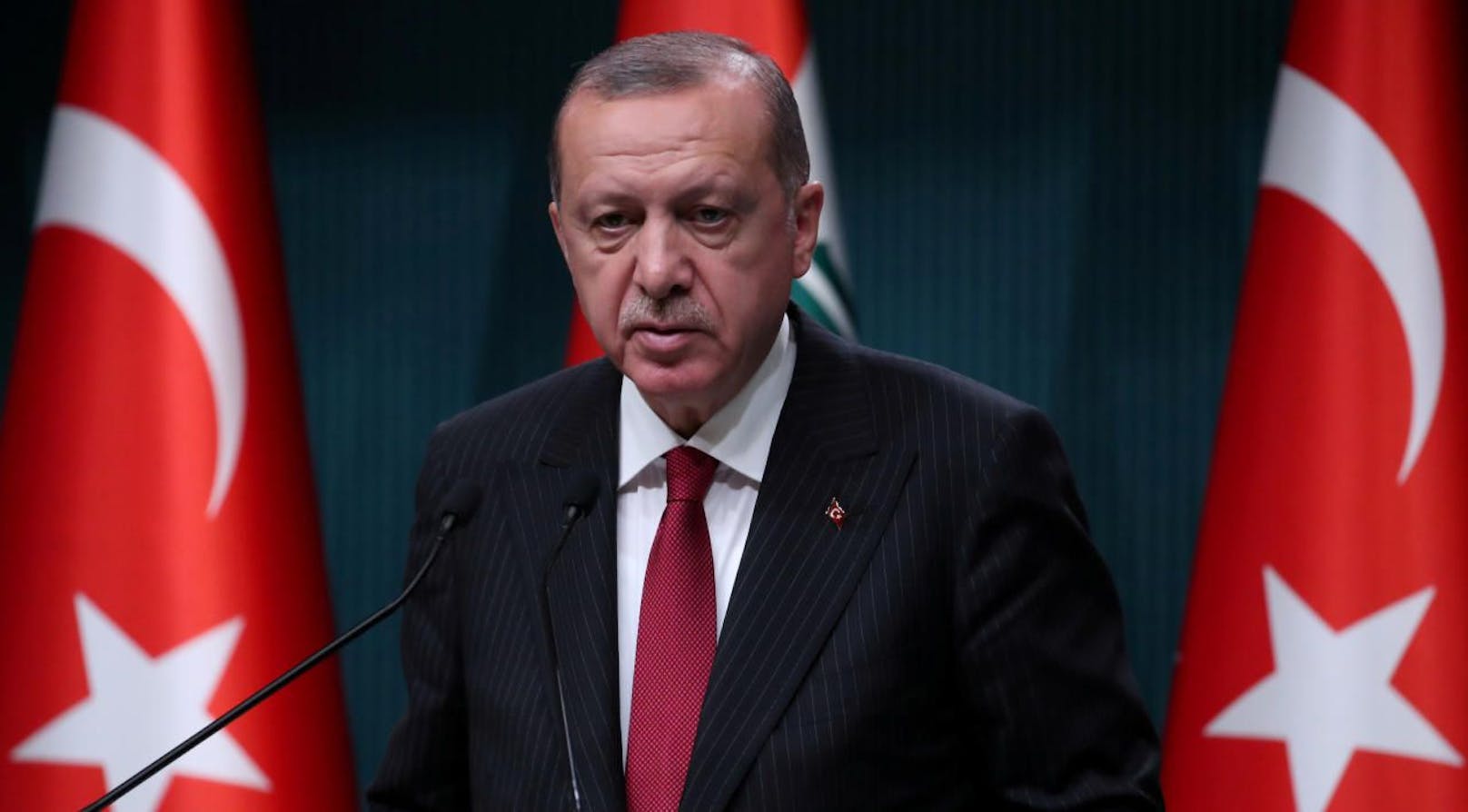 Der türkische Präsident Recep Tayyip Erdogan bei einer Pressekonferenz im August 2018.