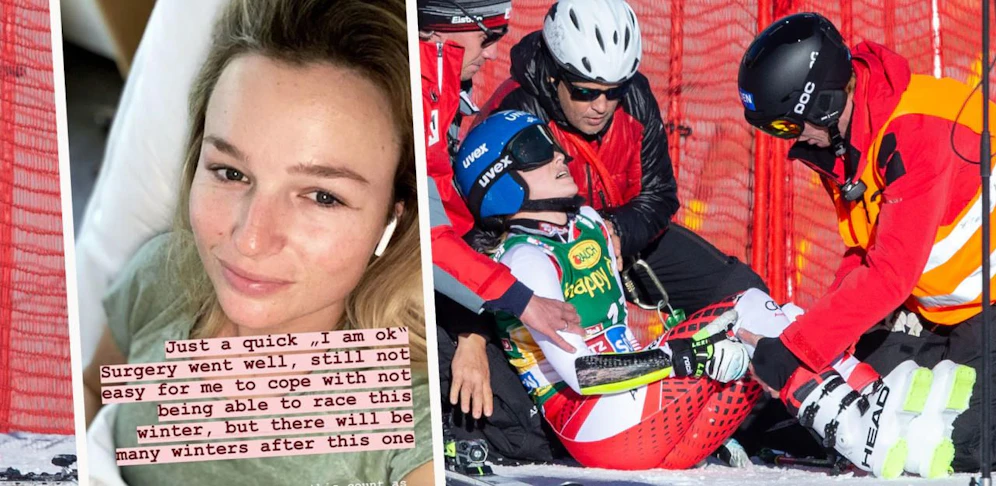 Bernadette Schild meldet sich nach ihrem Kreuzbandriss via Insta-Story aus dem Spital.
