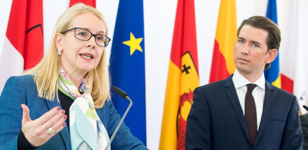 Ministerin Schramböck (ÖVP), Bundeskanzler Kurz (ÖVP)