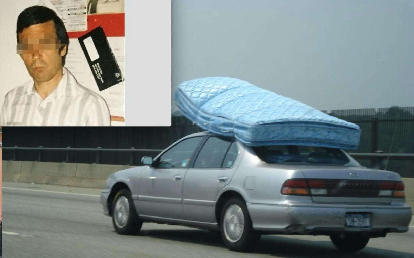Eine am Autodach festgebundene Matratze (Symbol) fiel jetzt in England auf eine Schnellstraße und tötete Pensionist Clive M. (69). 