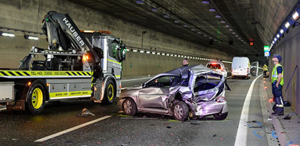 Unfall im Amraser Tunnel in Tirol