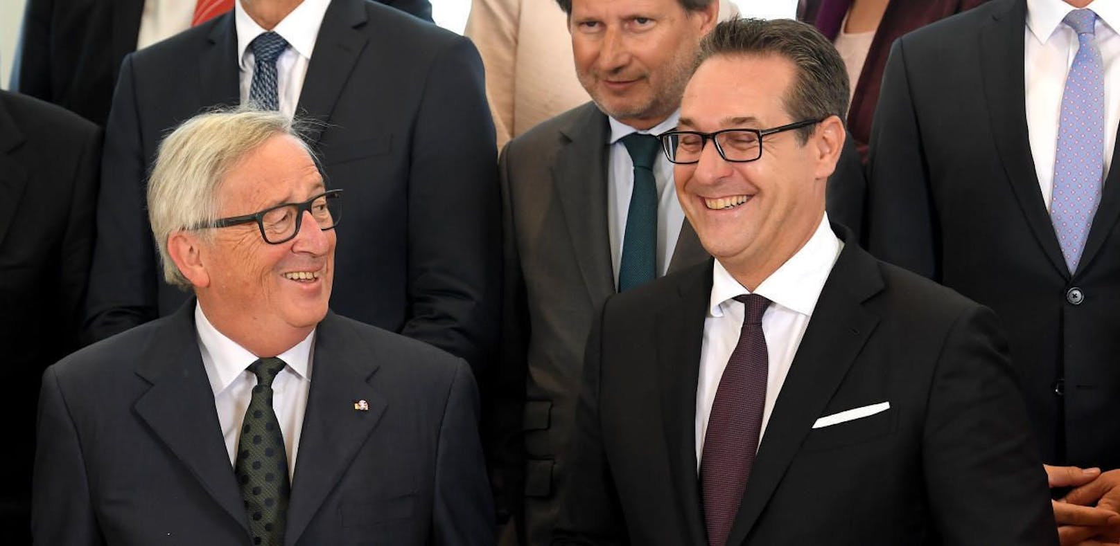 Kommissionspräsident Jean-Claude Juncker und der damalige Vizekanzler Heinz Christian Strache am 6. Juni 218, in Brüssel.