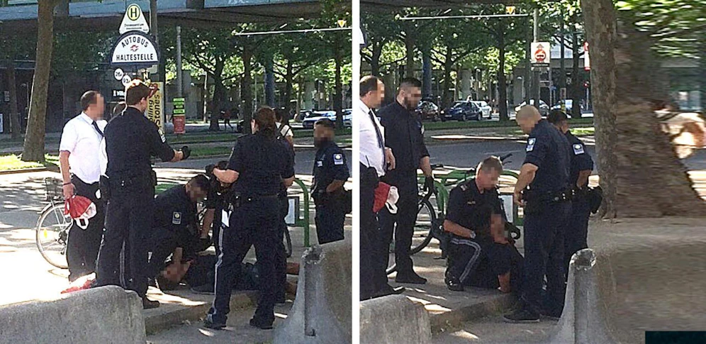 Die Polizei nahm den Ladendieb vor dem Donauzentrum fest.