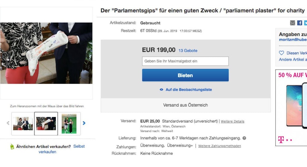 Das Startgebot lag bei 25 Euro.