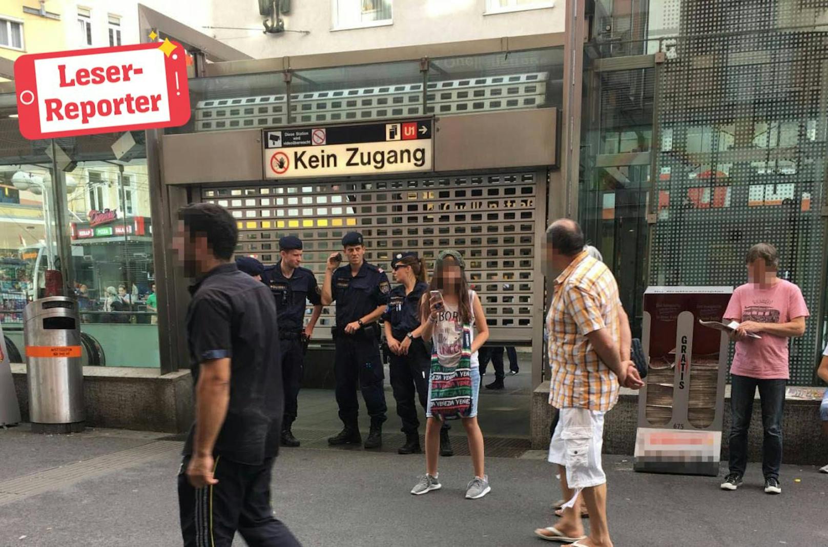 Die Polizei sperrte die U-Bahn-Station ab. 