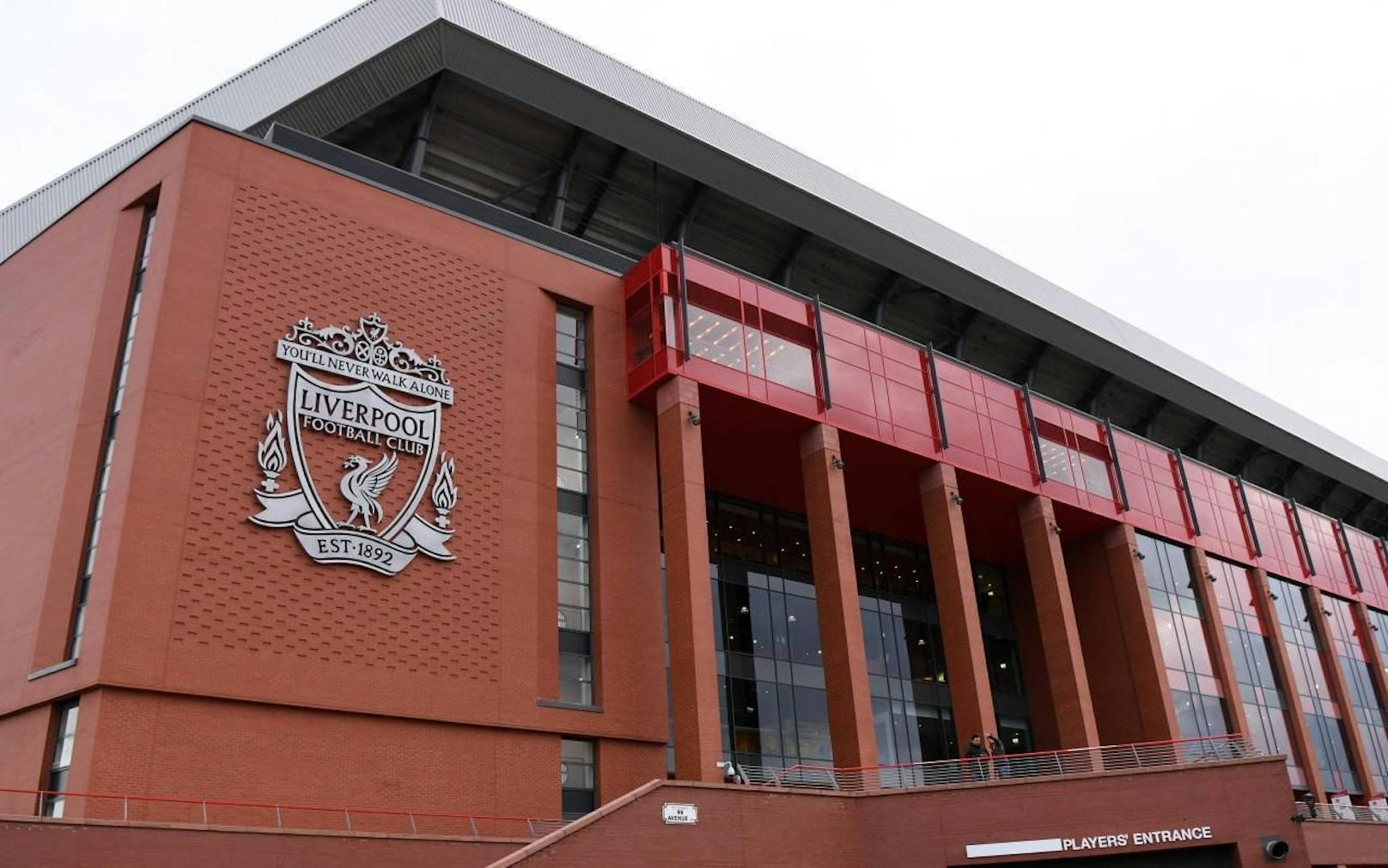 Das Stadion an der Anfield Road in Liverpool. 
