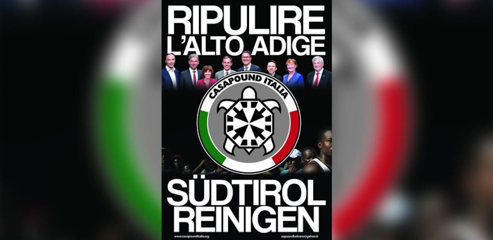 Wirbel um dieses CasaPound Plakat. 