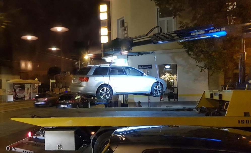 Eines der 61 Abschlepp-Opfer in Floridsdorf.