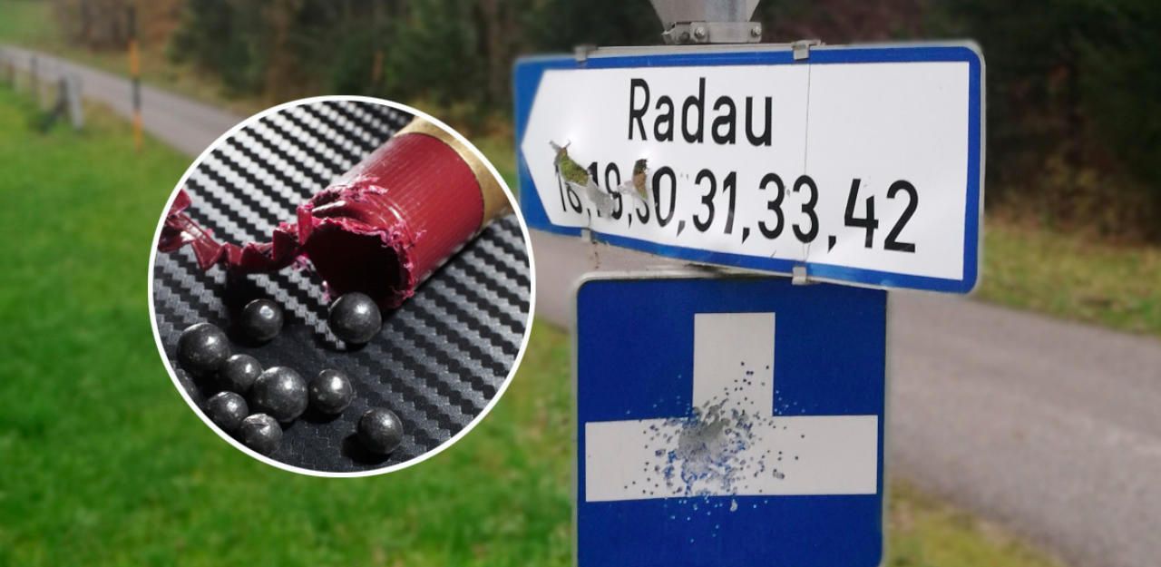 Heute.at - Was für ein Radau! Schild mit Schüssen durchsiebt