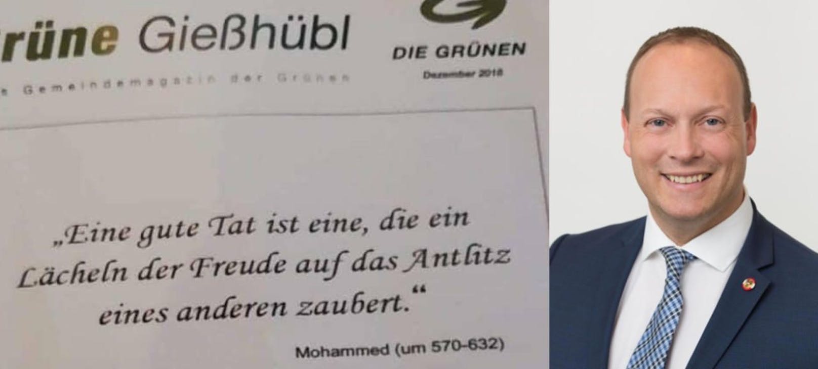 Christian Höbart ist über das Mohammed-Zitat in der Gemeindezeitung der Grünen nicht sonderlich erfreut.