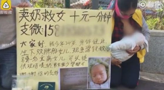 Diese Frau verkauft Muttermilch auf der Straße, um die Spitalsrechnung für ihre kranke Tochter zu bezahlen.