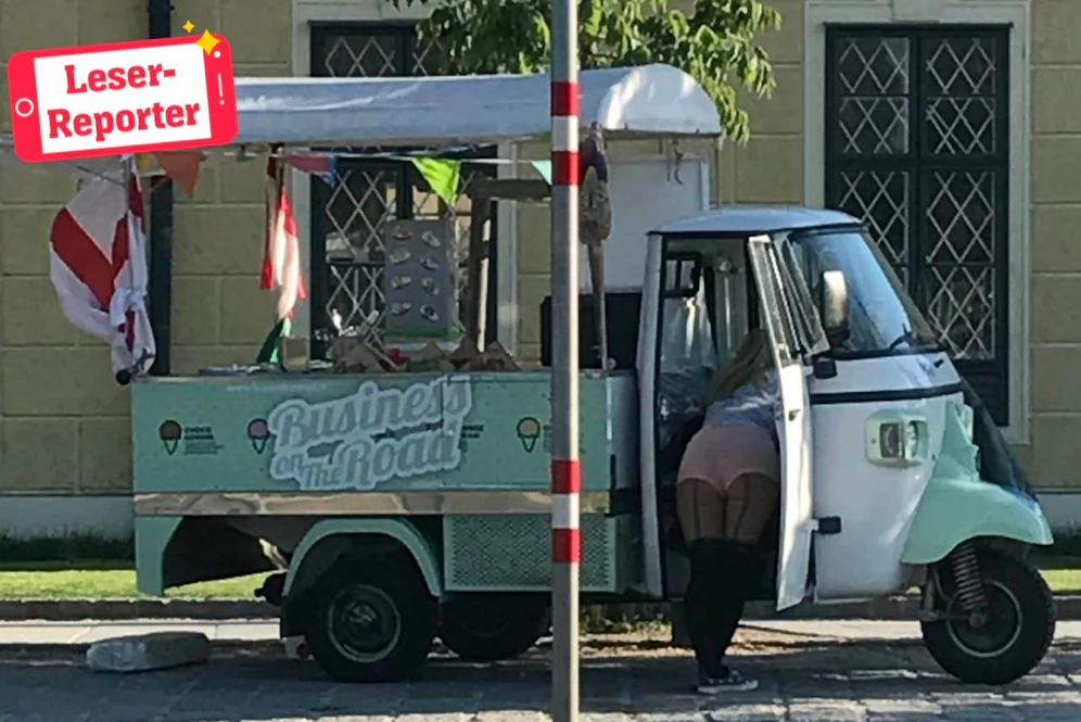 Die Verkäuferin legte bei der Hitze eine kurze Pause ein.