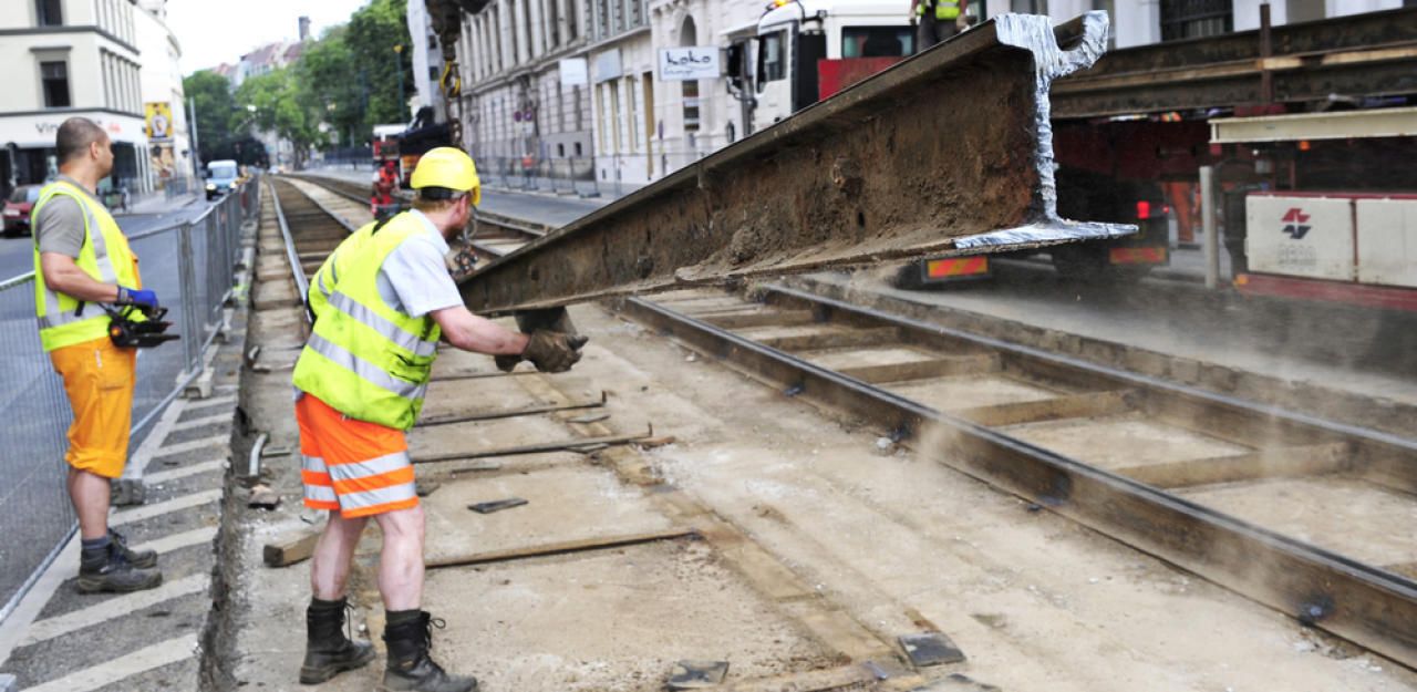 Gleisbauarbeiten der Wiener Linien