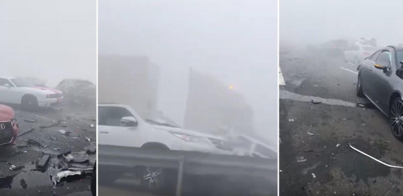 Nebel sorgt für Massen-Crash – dann kam Lkw