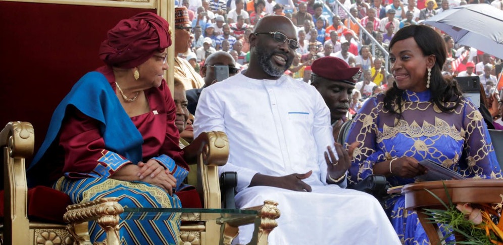 George Weah bei seiner Angelobung
