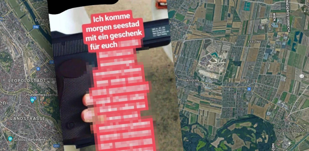 Diese Drohung - ein Teil wurde durch "Heute" unkenntlich gemacht - kursiert in sozialen Netzwerken.