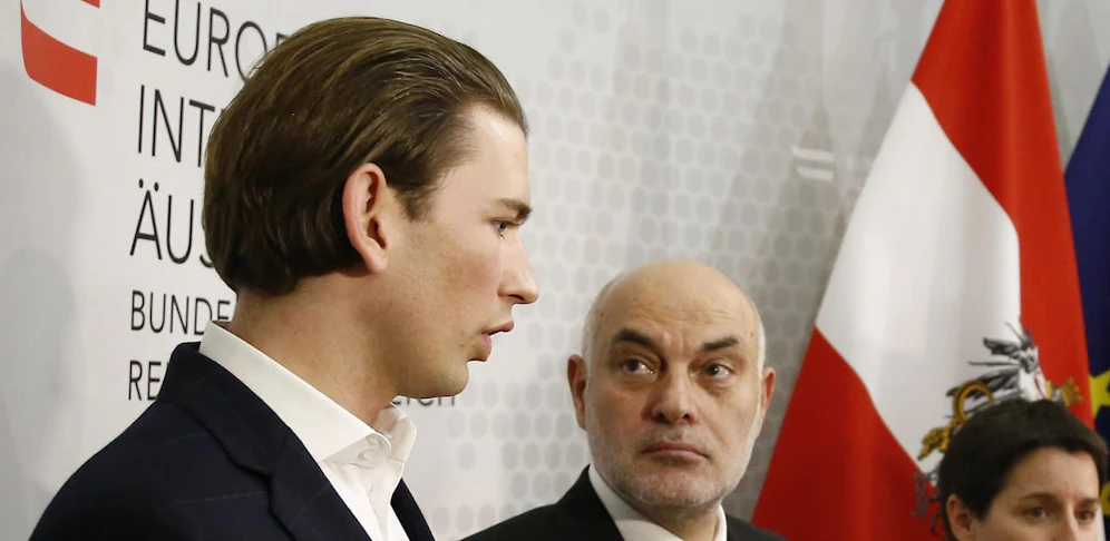Außenminister Sebastian Kurz, Islamwissenschafter Ednan Aslan, SP-Stadträtinnen Sonja Wehsely und Sandra Frauenberger bei einem Treffen zu den Islam-Kindergärten.