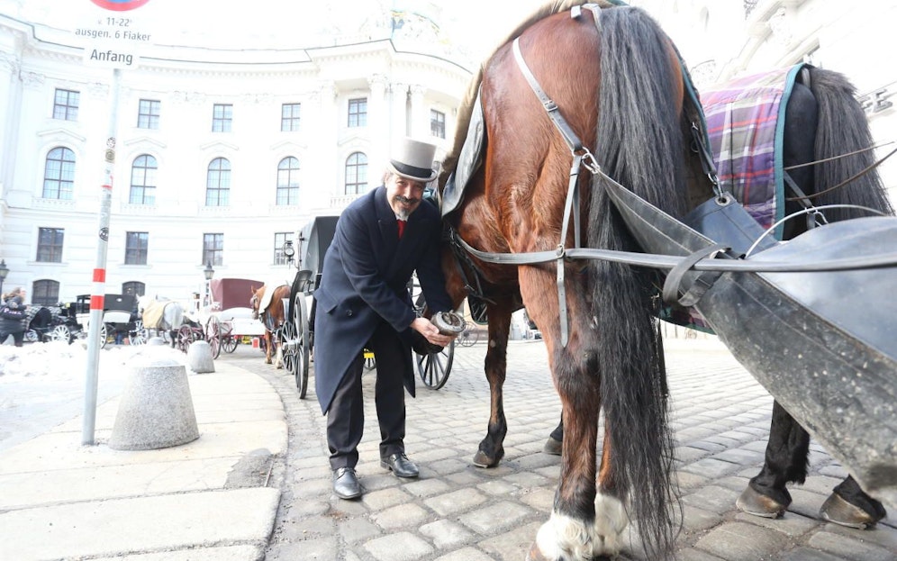 Der Wiener "Fiakerbaron" Wolfgang Fasching kritisiert die Studie der Veterinärmedizinischen Universität Wien zu den "Plastikhufen".