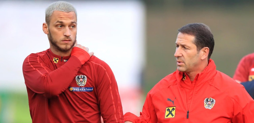 Marko Arnautovic und Teamchef Franco Foda