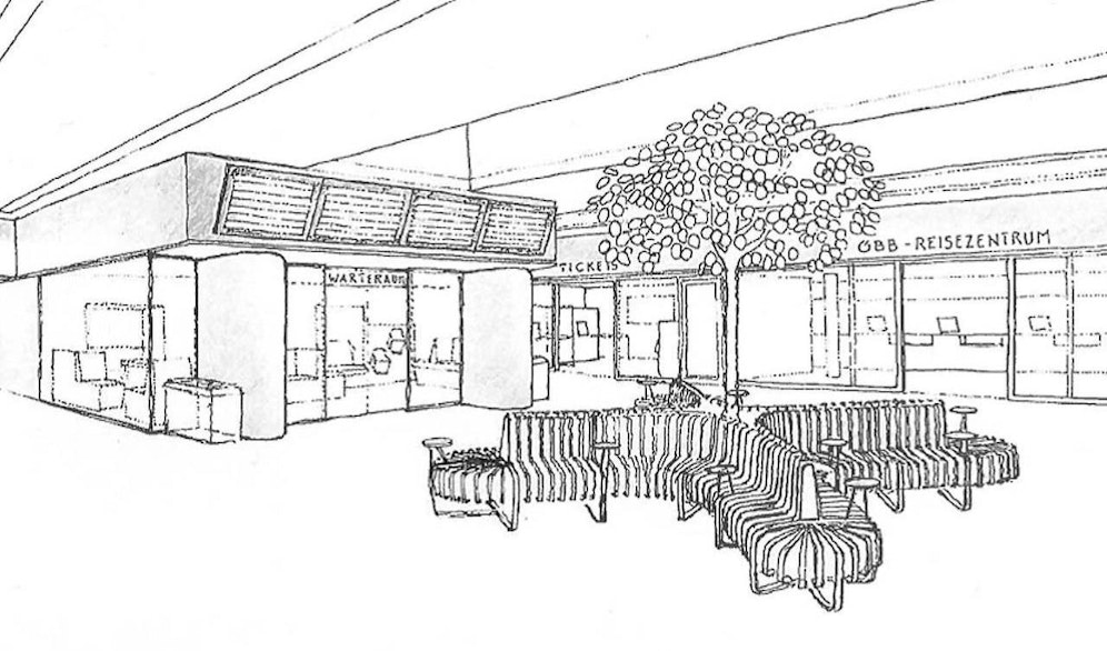 Geplant: viel mehr Sitzplätze und ein Baum in der Mitte.