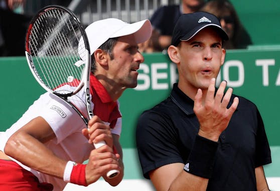 Novak Djokovic (l.) trifft am Donnerstag auf Dominic Thiem.